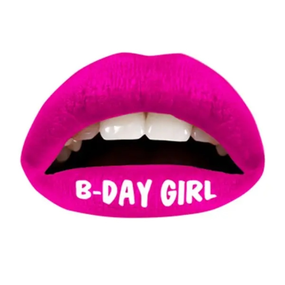 Violent Lips 💋 Pink B-Day Girl Temporary Lip Tattoos | 2 Pack